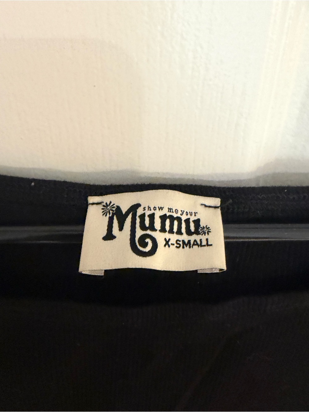 Show Me Your Mumu Marnie Off Shoulder Top XS Black Ribbed Long Sleeve - Picture 2 of 6